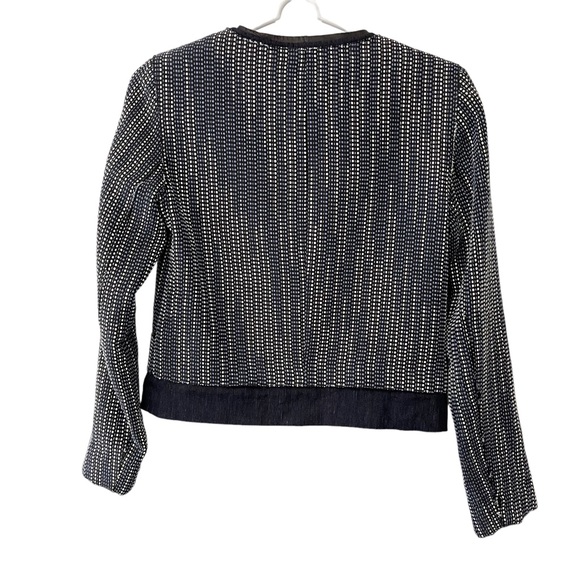 Ellie TAHARI Jacket Women’s Sz 2 Flull Zip Blue and White - Picture 2 of 5